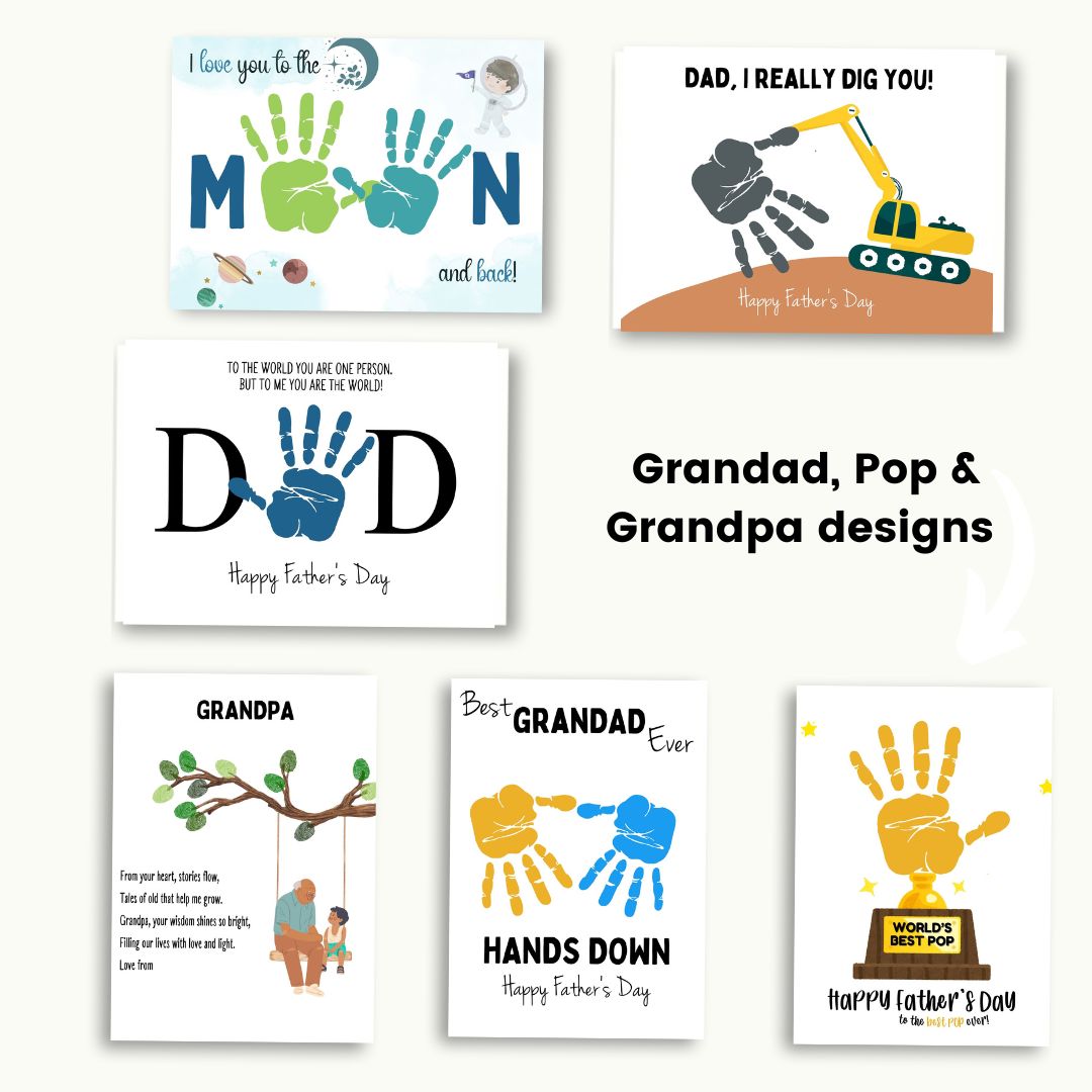 Printable Father's Day Handprint Art Bundle