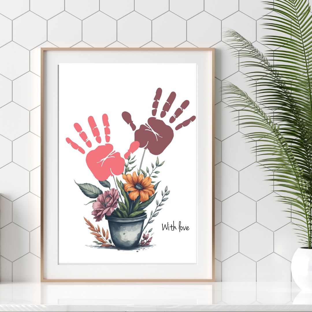 Printable With Love Flower Pot Handprint Art