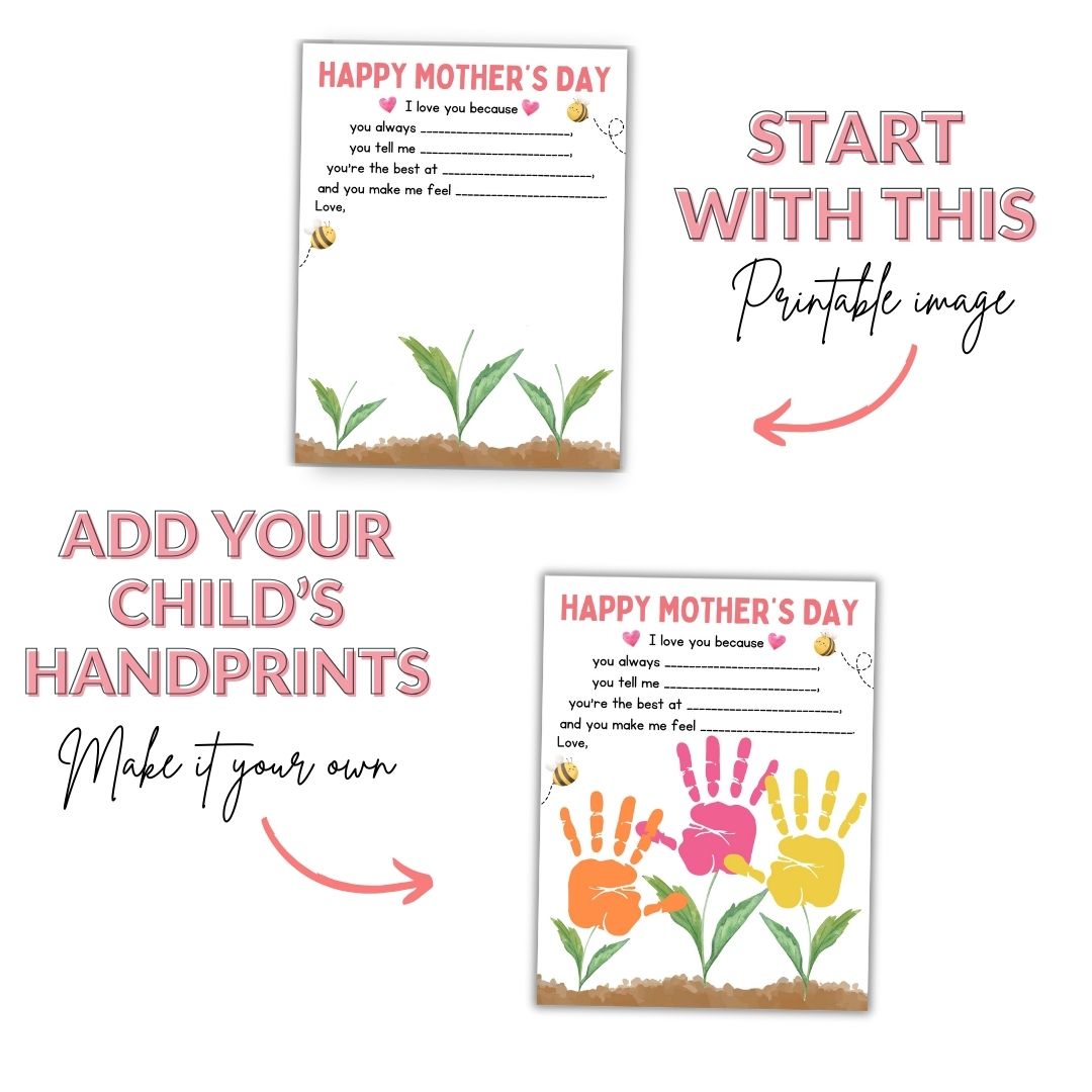 Printable Mother's Day Interview Handprint Craft
