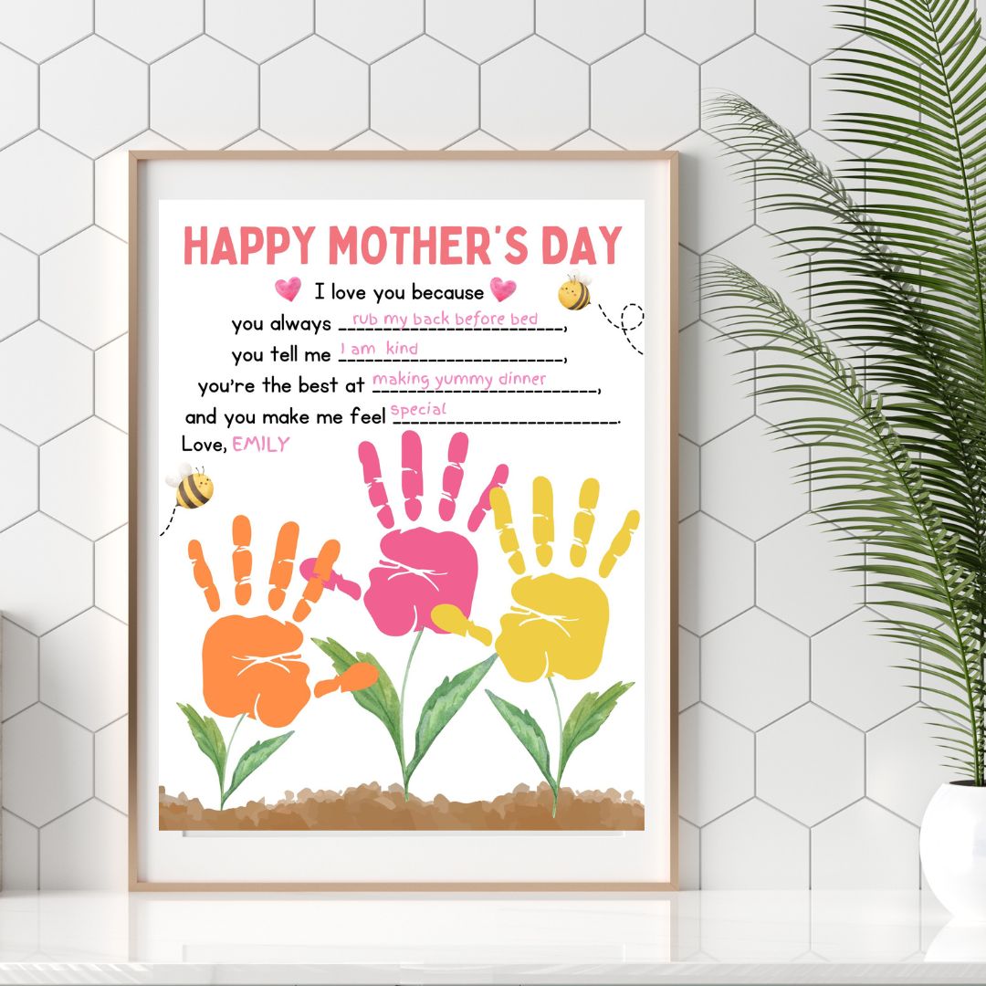 Printable Mother's Day Interview Handprint Craft