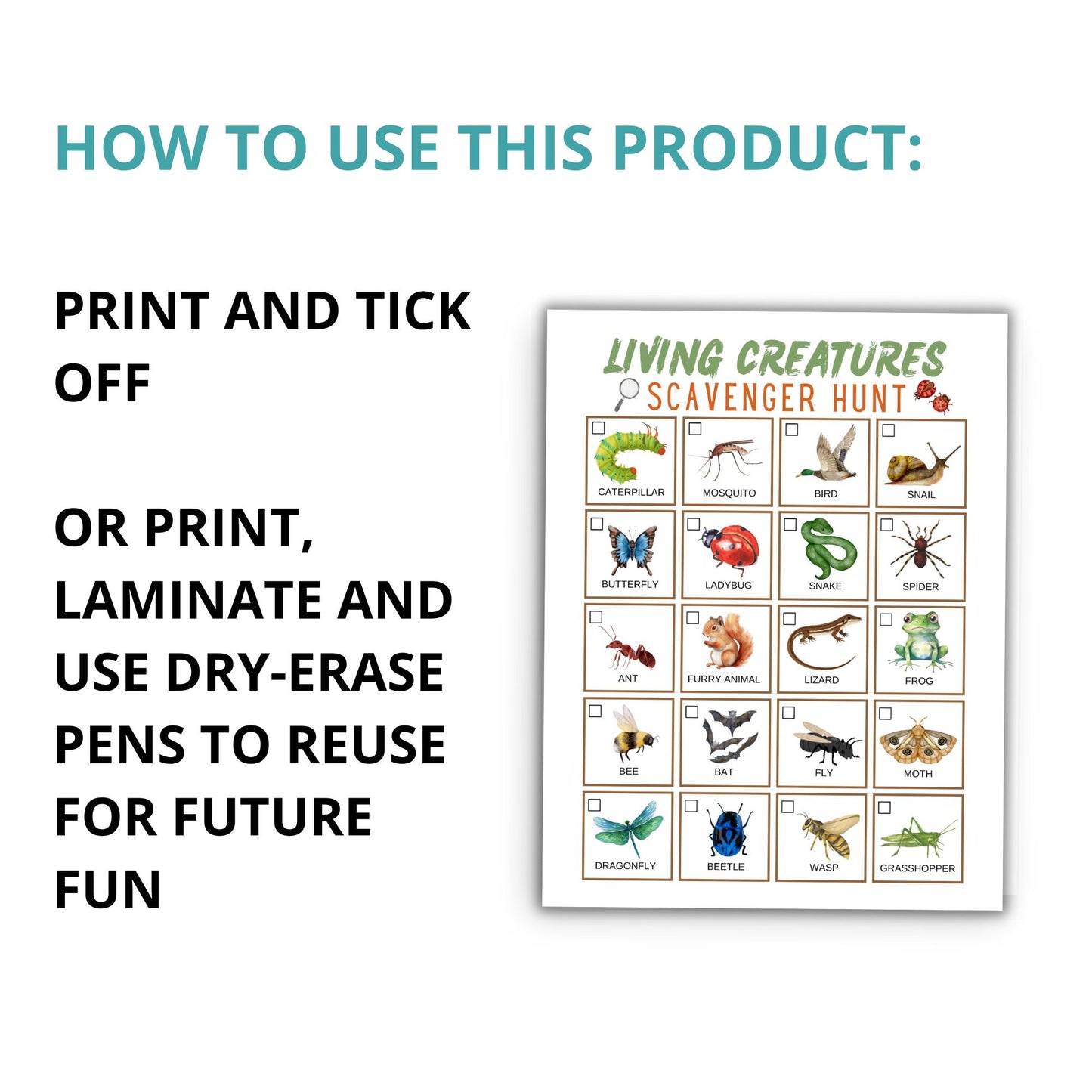 Printable Nature Scavenger Hunt Bundle