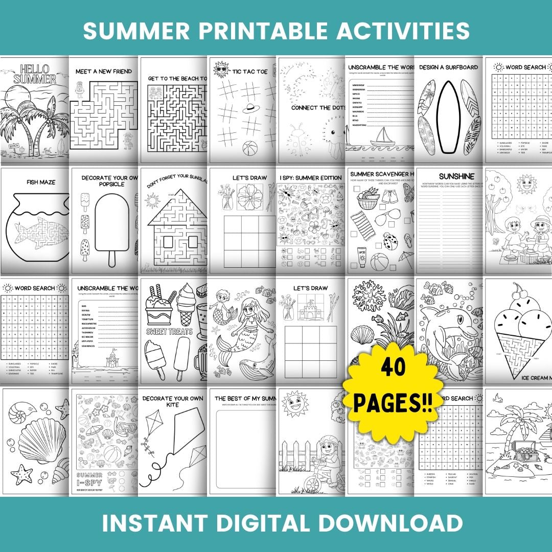 Printable Summer Activity Book