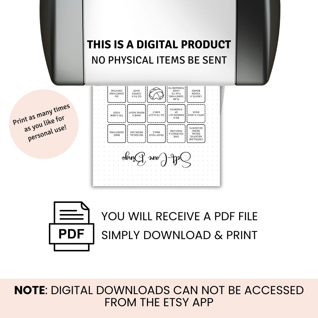 Printable Self-Care Bingo Bundle