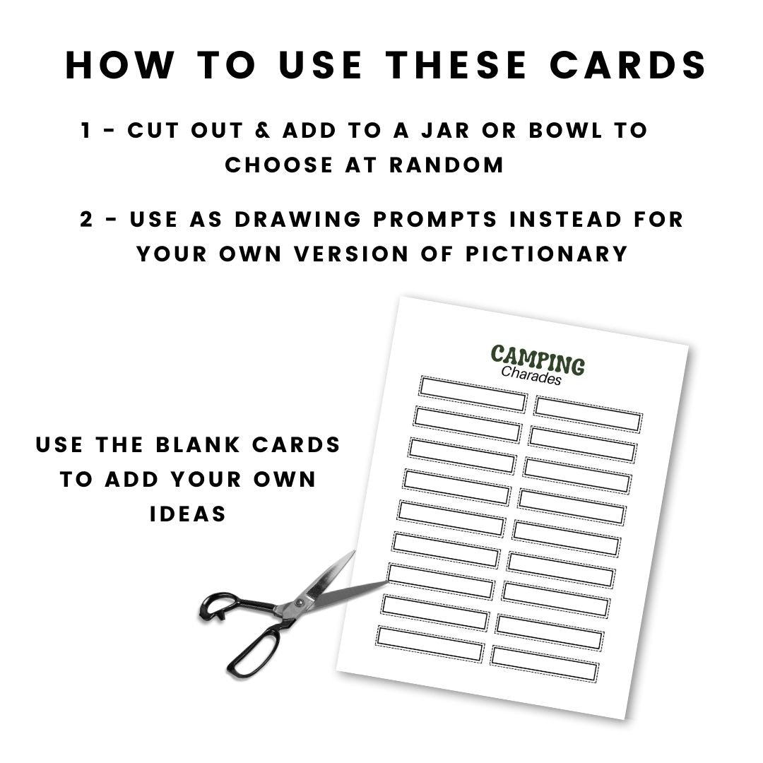 Printable Camping Charades Game