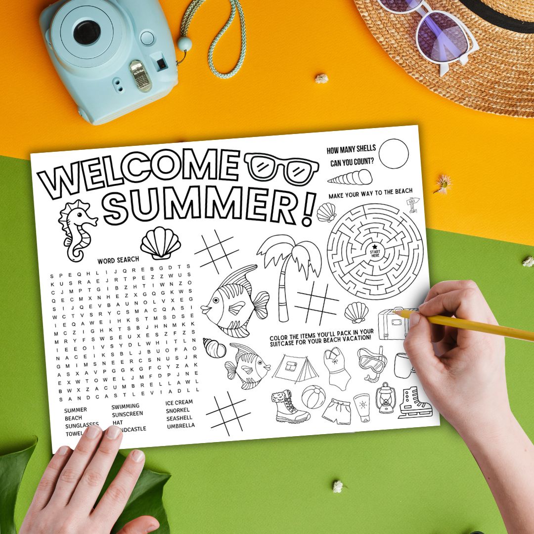 Printable Summer Activity Placemats