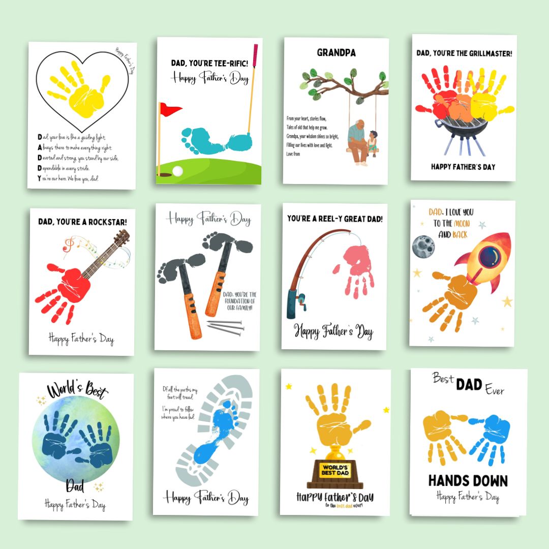 Printable Father's Day Handprint Art Bundle
