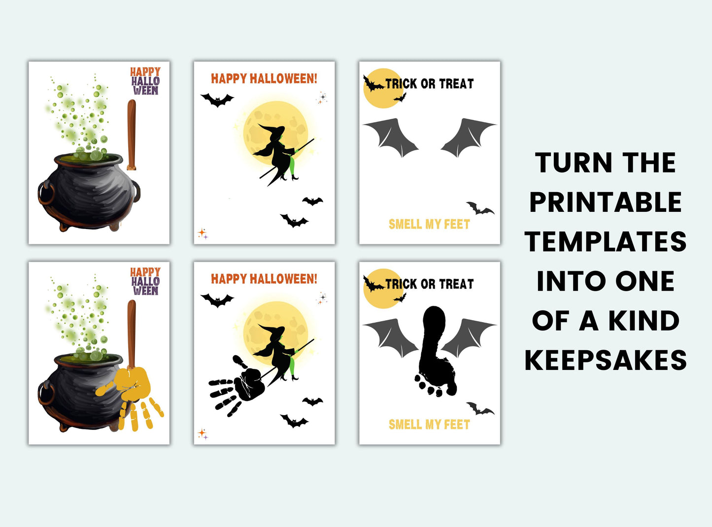 Printable Halloween Handprint Craft Bundle