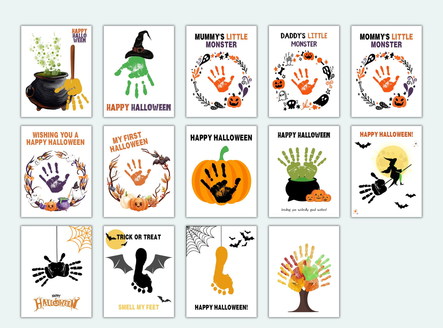Printable Halloween Handprint Craft Bundle