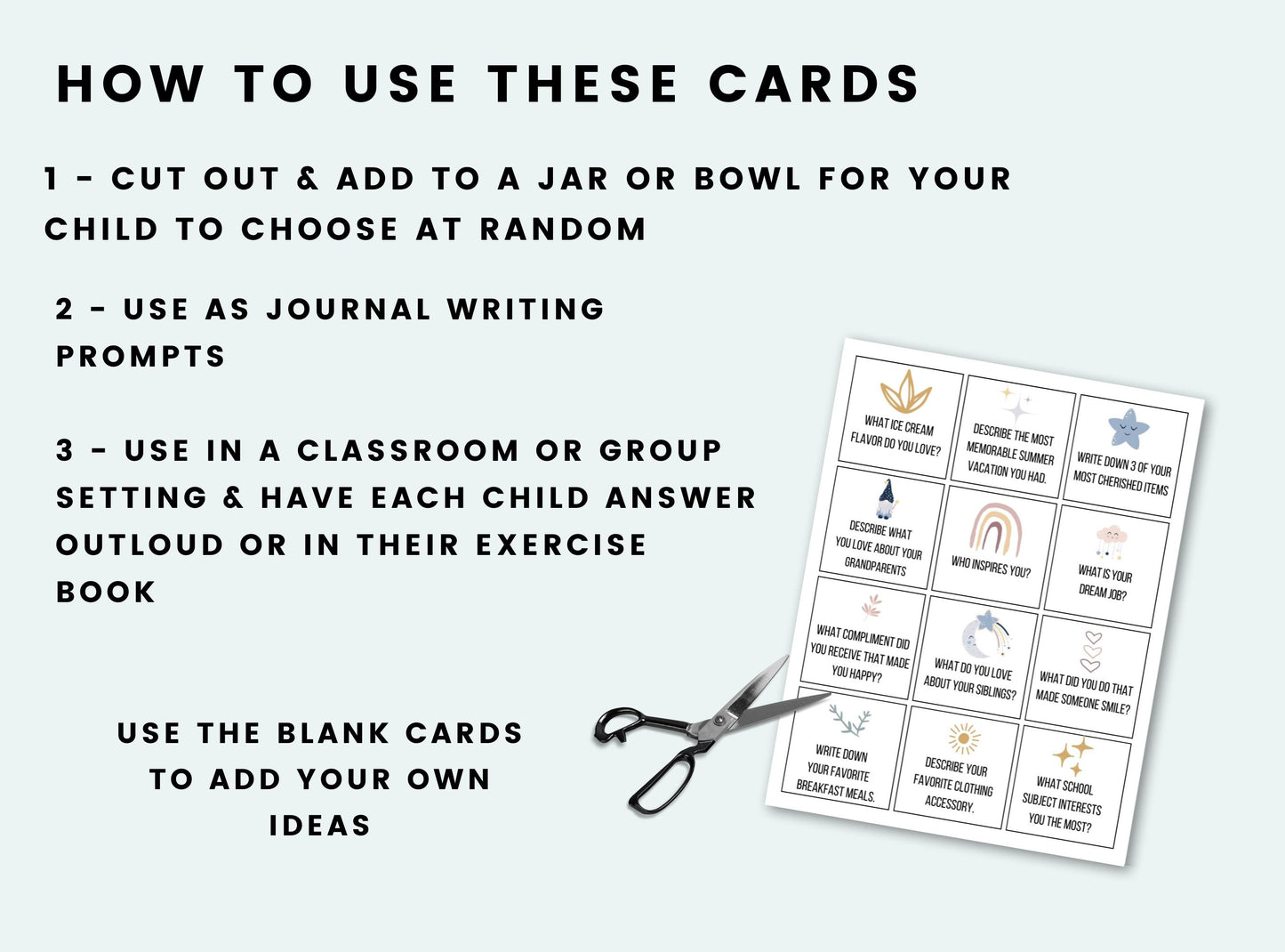 Gratitude Prompt Cards For Kids