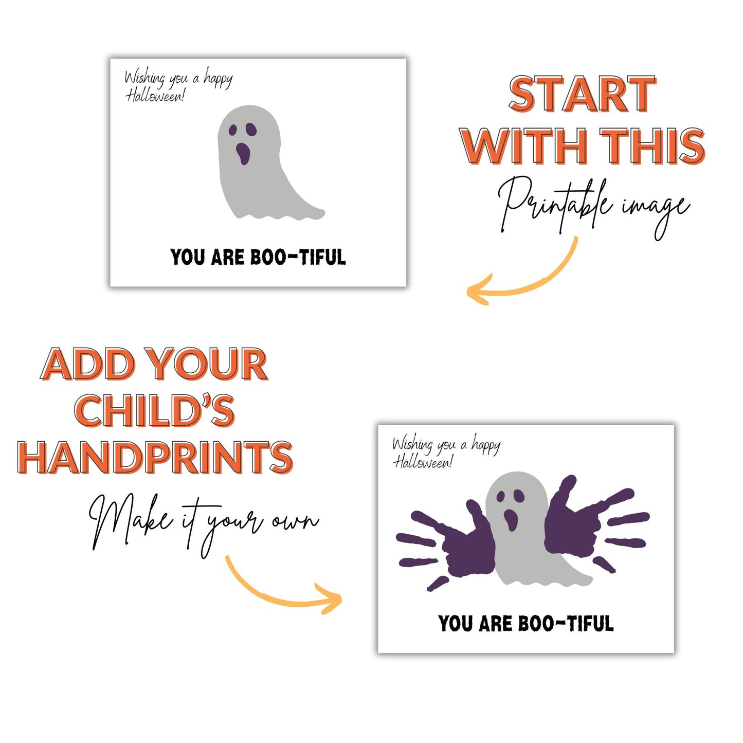 Printable Halloween Handprint Craft Bundle