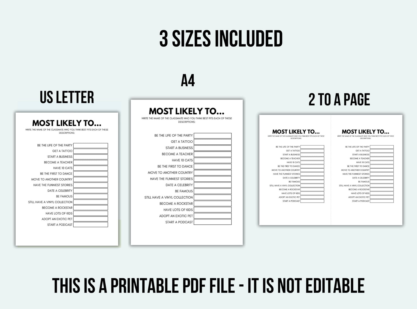 Printable Graduated In 1975 Party Game Bundle