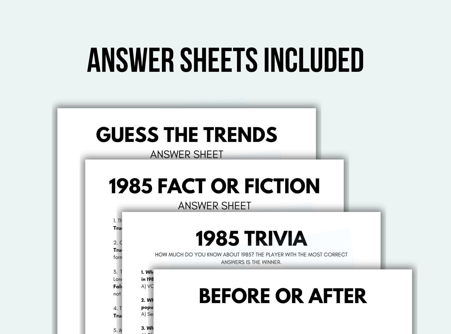 Printable Graduated In 1985 Party Game Bundle