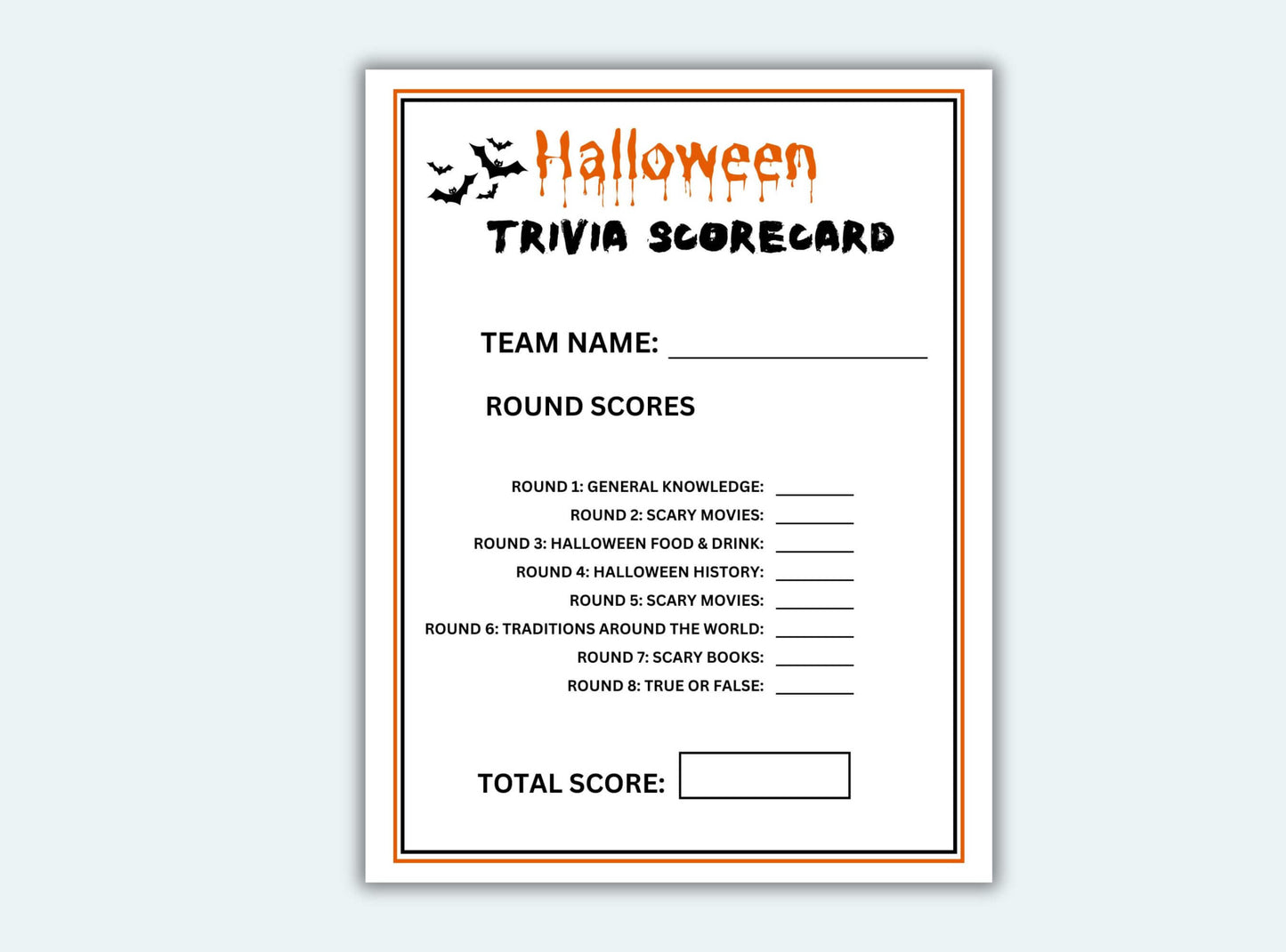 Halloween Trivia Game