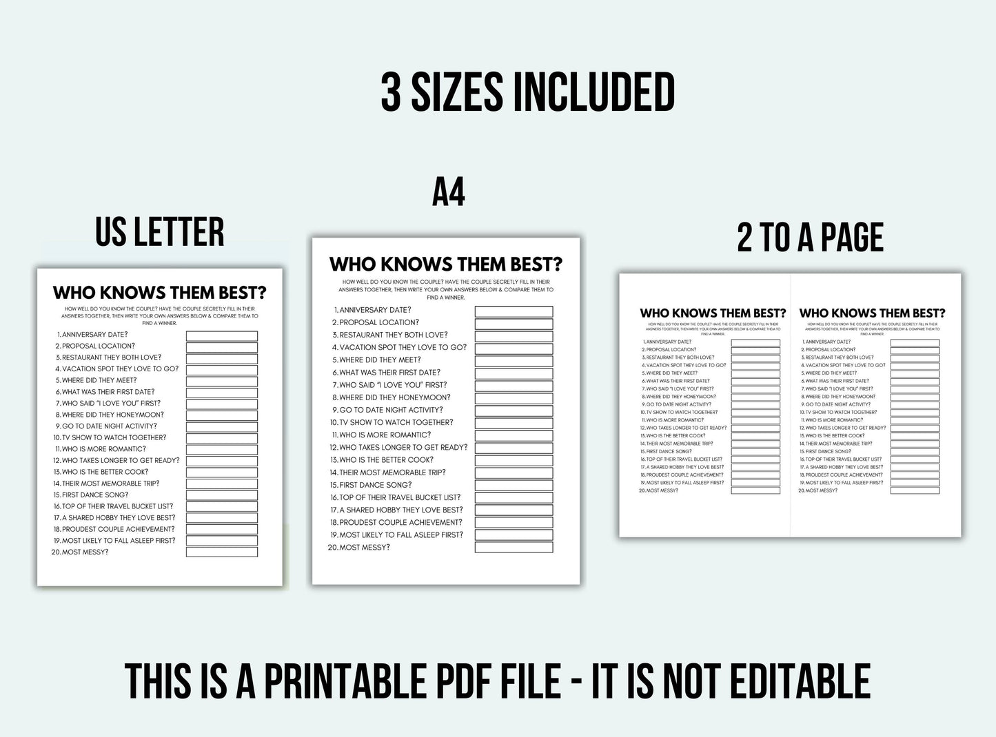Printable Married In 1975 Party Game Bundle