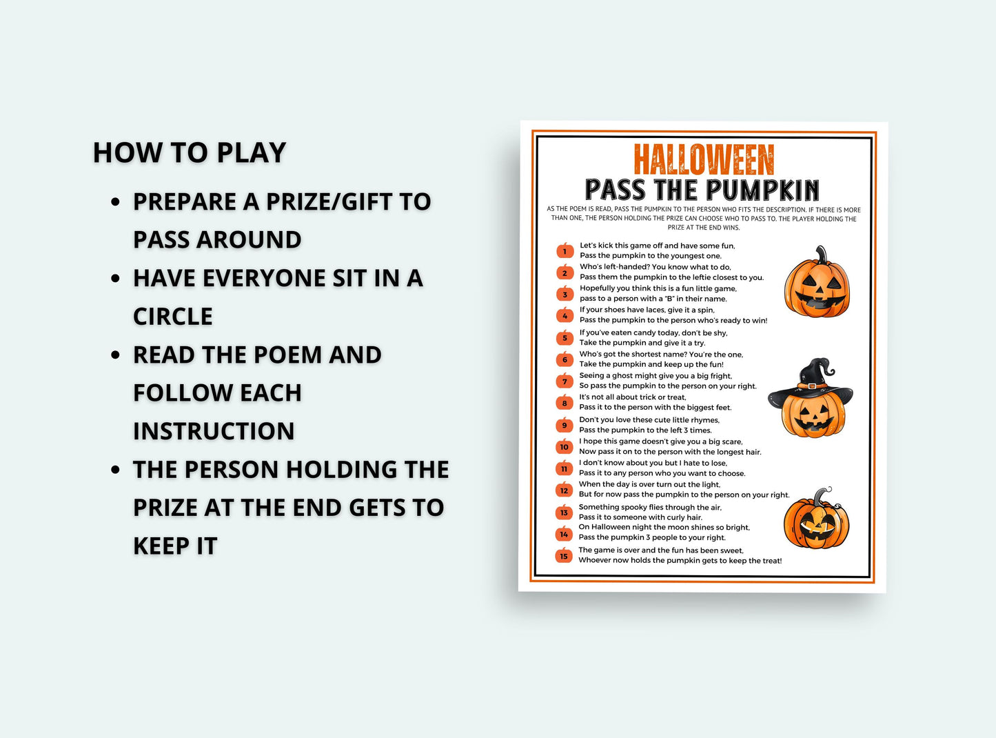 Pass The Pumpkin Game