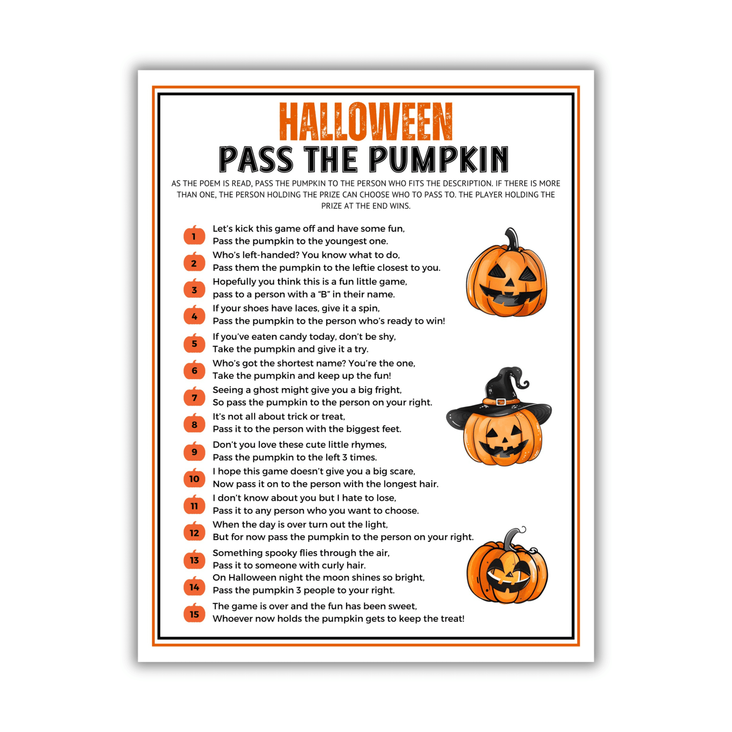 Pass The Pumpkin Game