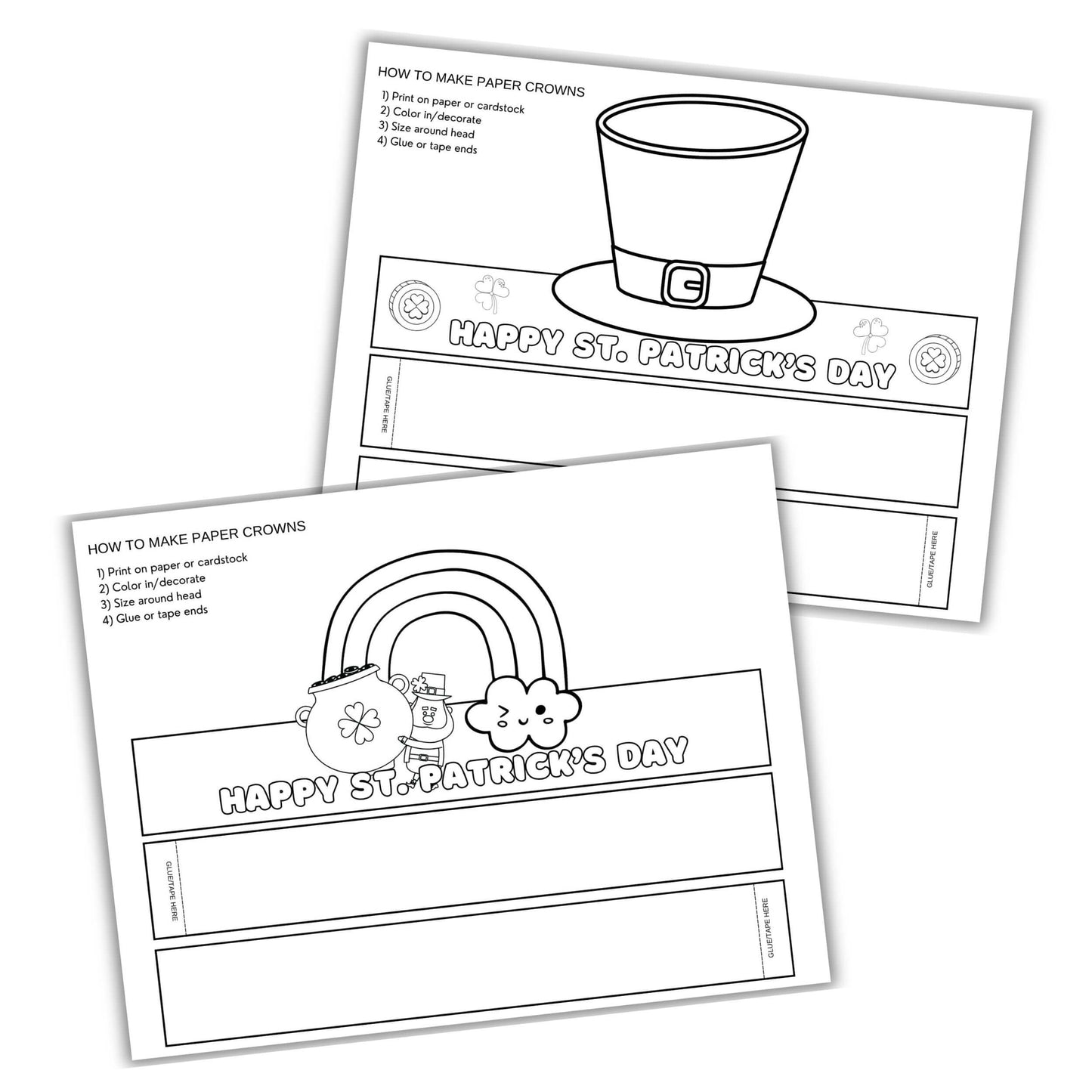 Printable St. Patrick's Day Paper Crowns