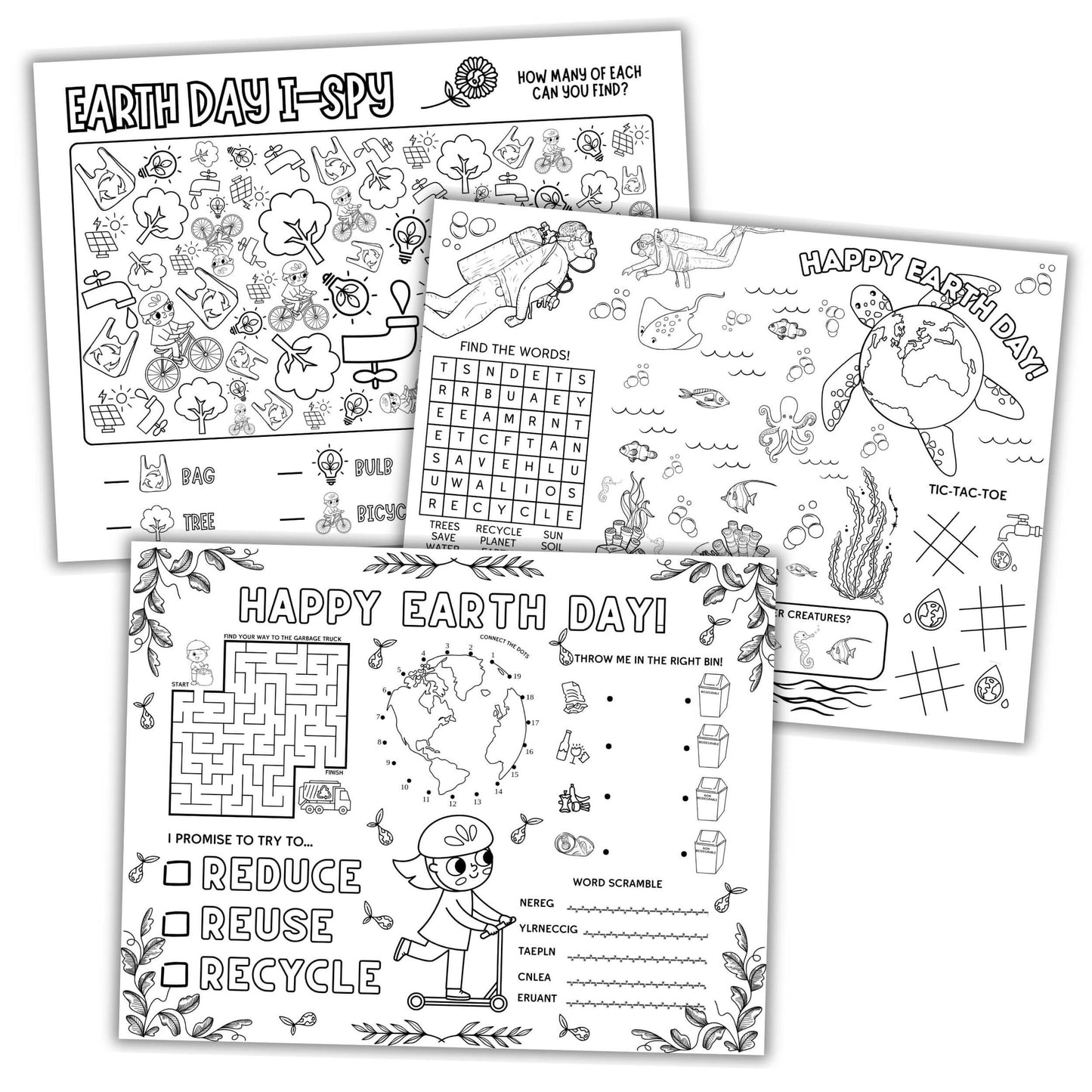 Earth Day Activity Placemats