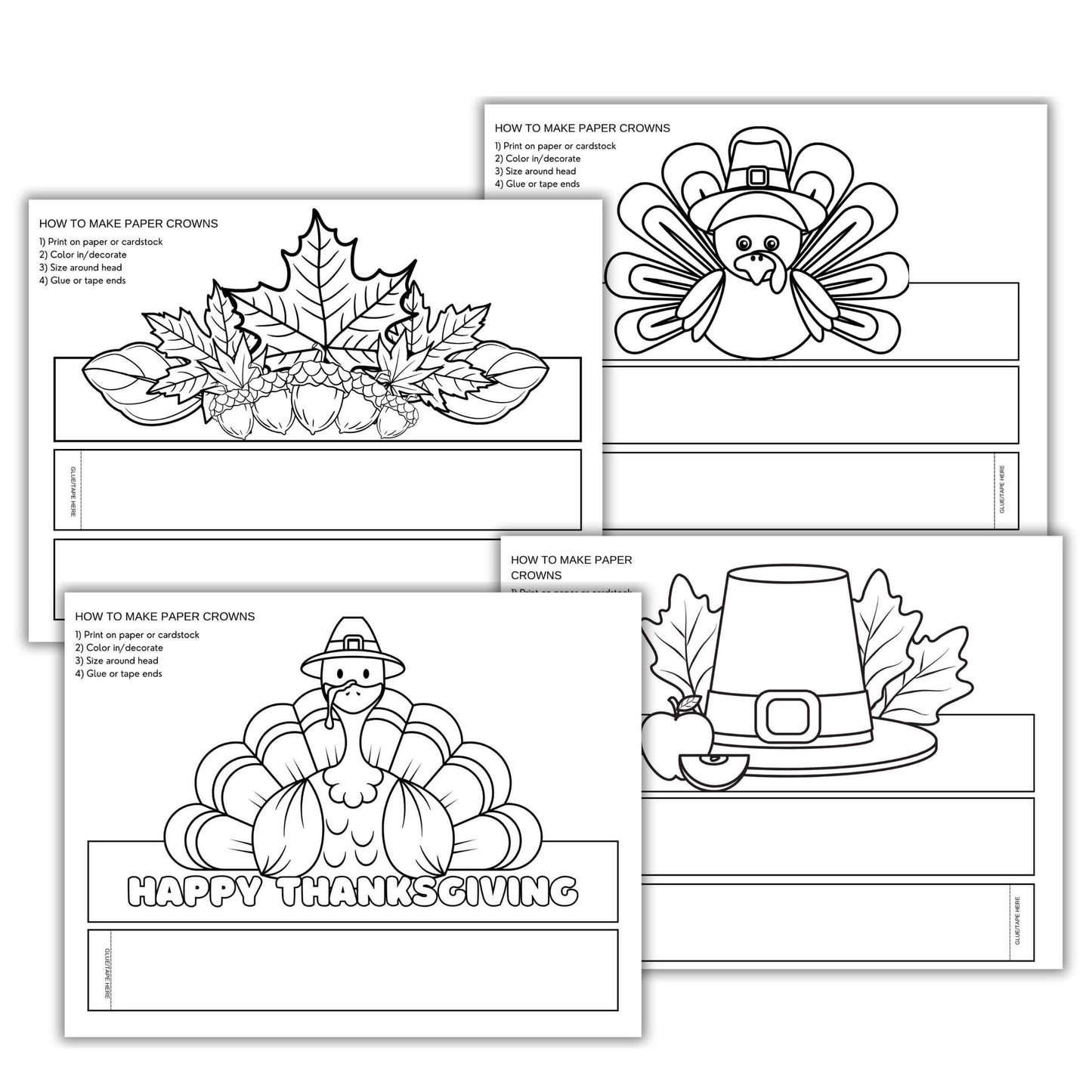 Printable Thanksgiving Paper Crowns