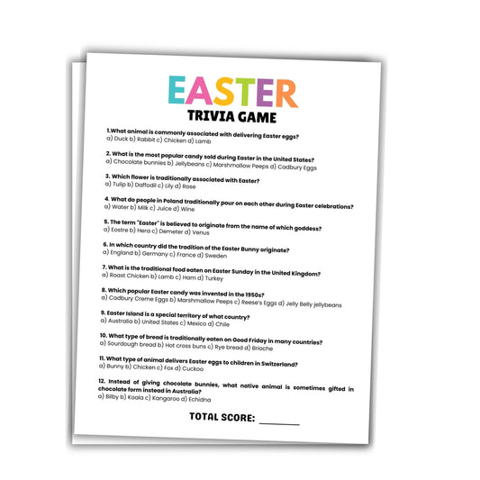 printable easter trivia game.