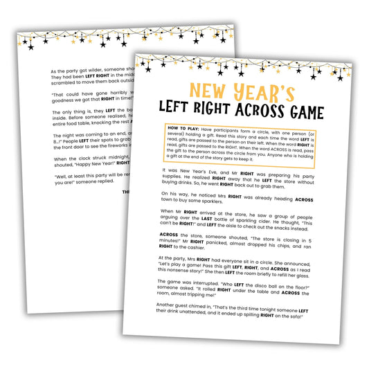 Printable New Year Left Right Across Game