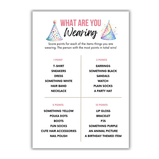 What Are You Wearing Birthday Party Game For Teens - Simplify Create Inspire