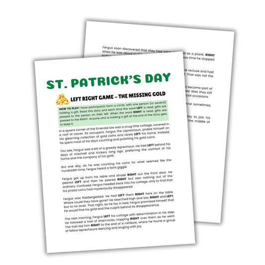 St Patrick's Day Left Right Game - Simplify Create Inspire