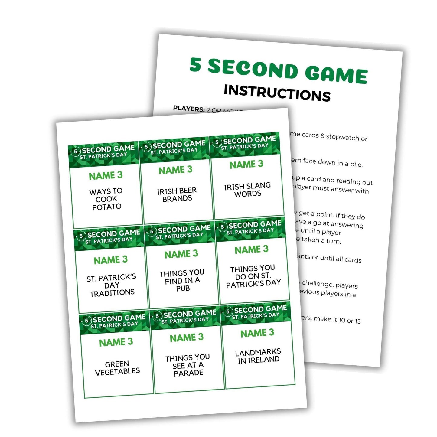 St Patrick's Day 5 Second Game - Simplify Create Inspire