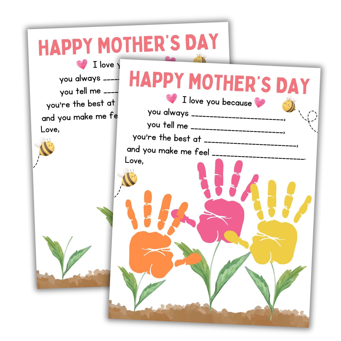 Printable Mother's Day Interview Handprint Craft