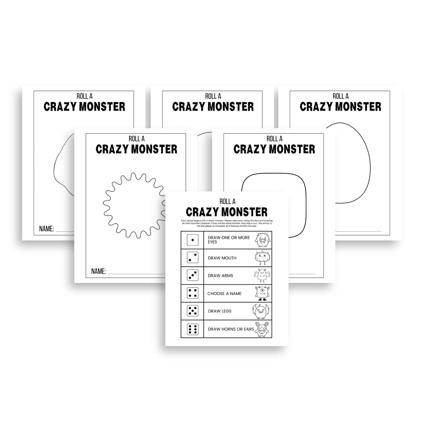 Halloween Draw A Monster Dice Game - Simplify Create Inspire