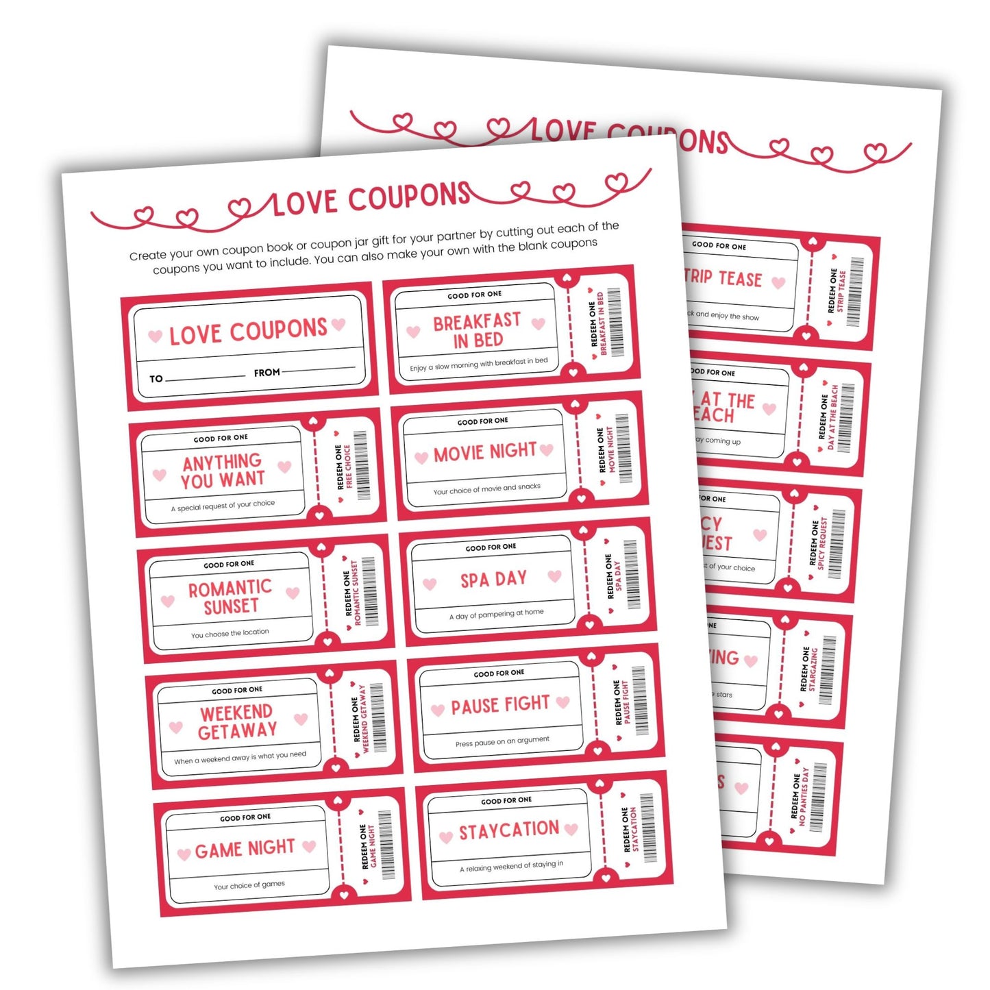 Love Coupons - DIY Couple Coupon Book Or Jar - Simplify Create Inspire