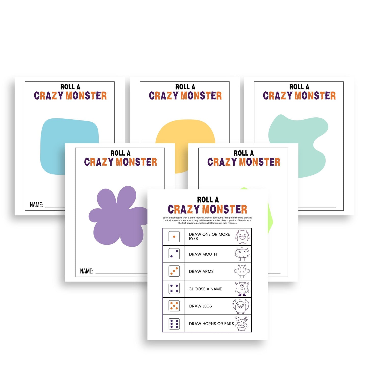 Halloween Roll A Monster Dice Game - Simplify Create Inspire