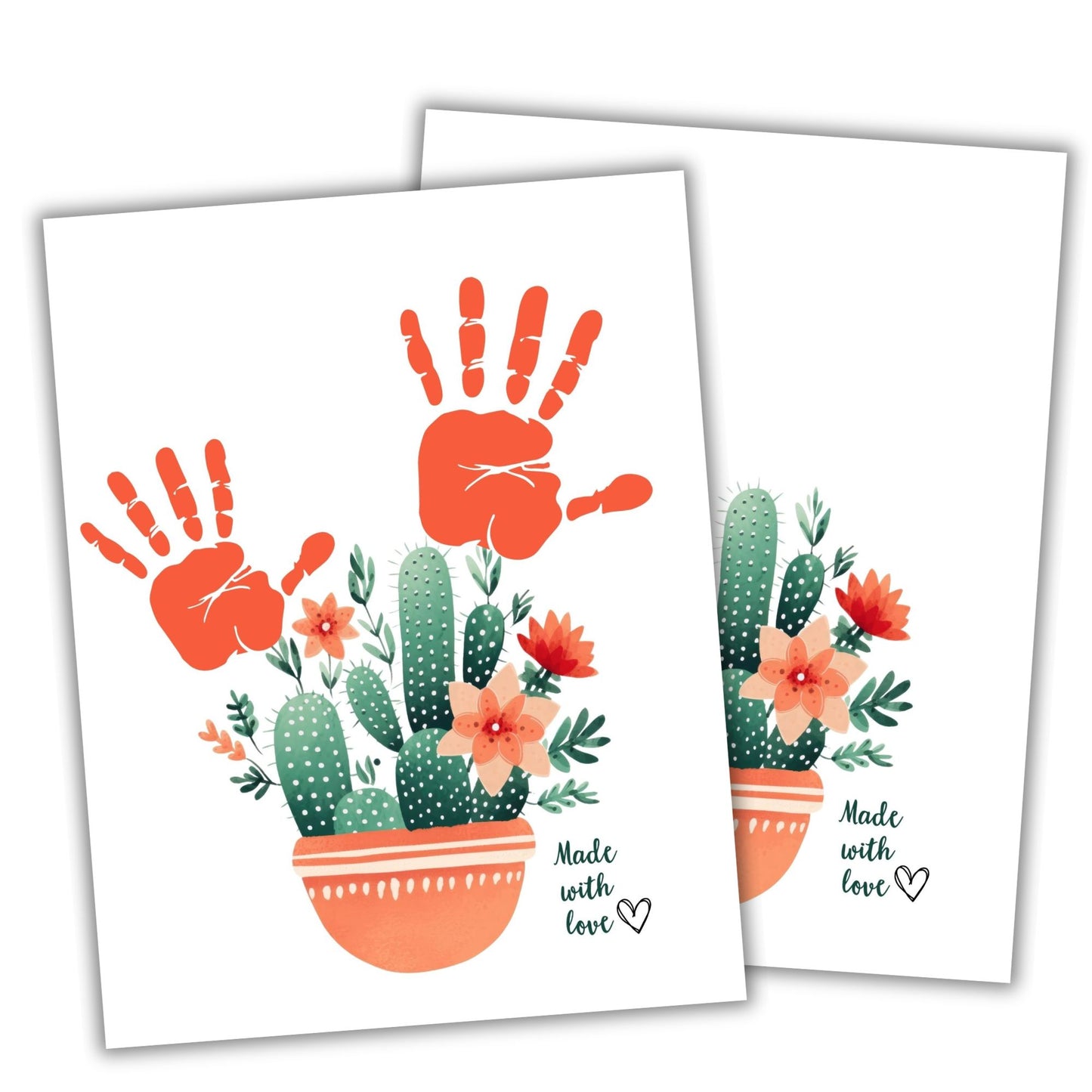 printable cactus handprint craft template