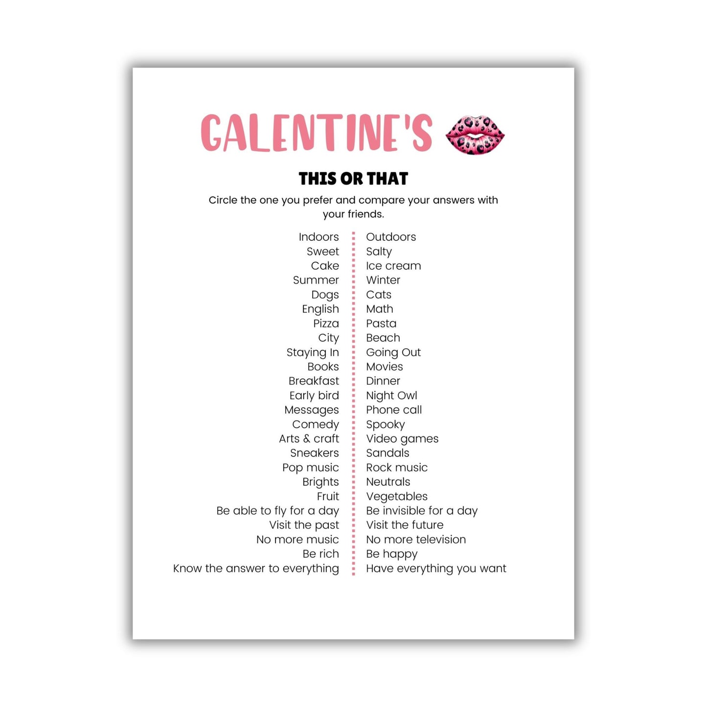 Galentines This Or That Game - Simplify Create Inspire