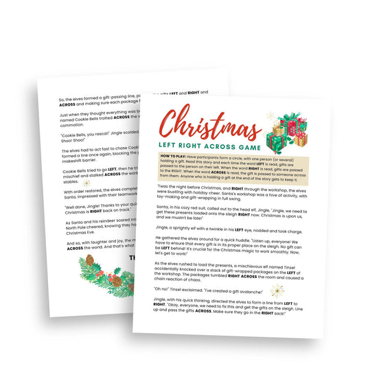 Christmas Left Right Across Game - Simplify Create Inspire