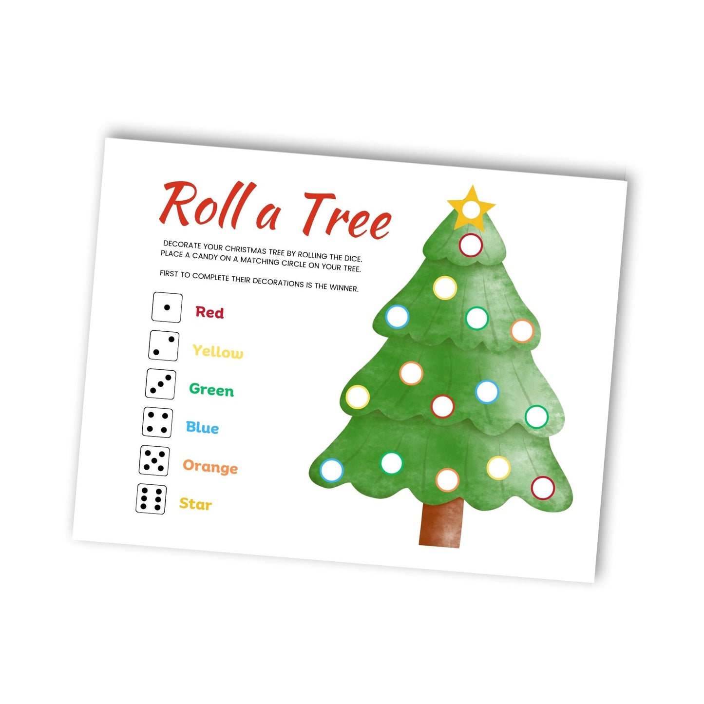 Christmas Roll A Tree Dice Game - Simplify Create Inspire