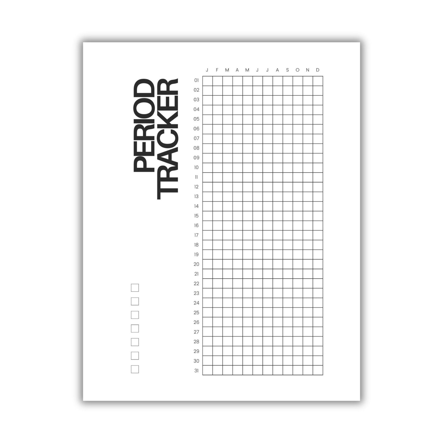 Annual Period Tracker - Simplify Create Inspire