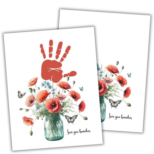 Printable Love You Bunches Flower Handprint Art
