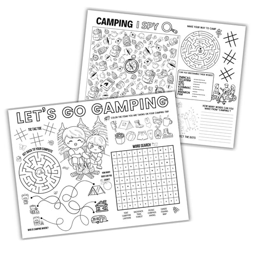 Printable Camping Activity Placemats