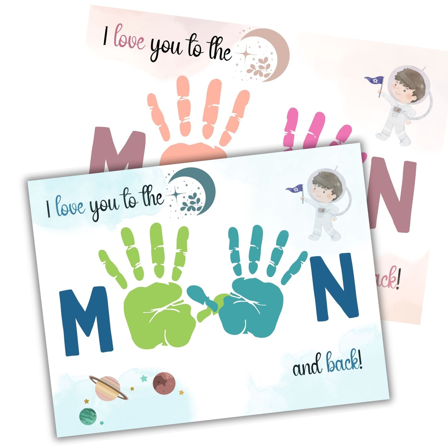 Printable To The Moon & Back Handprint Art