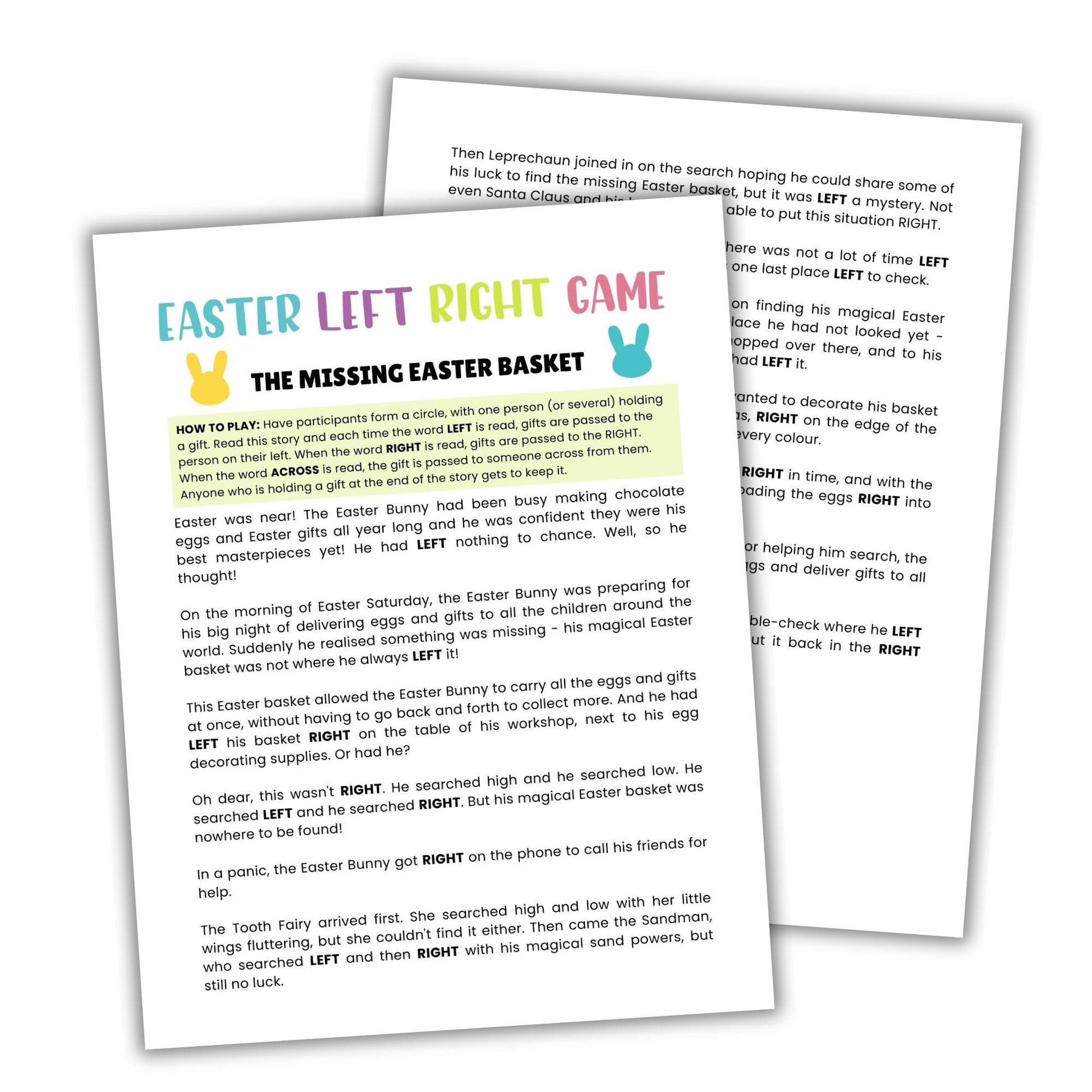 Easter Left Right Game - Simplify Create Inspire