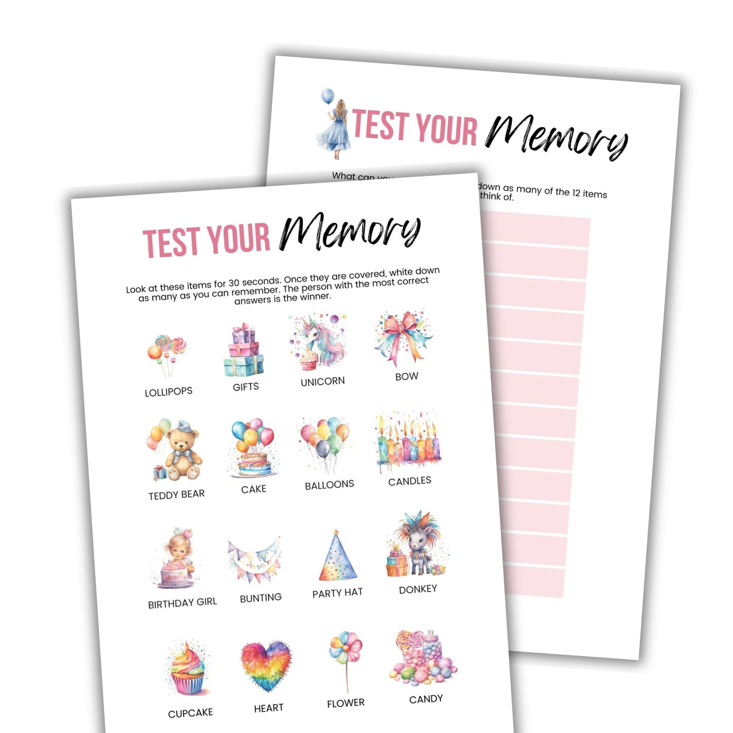 Test Your Memory Party Game - Simplify Create Inspire