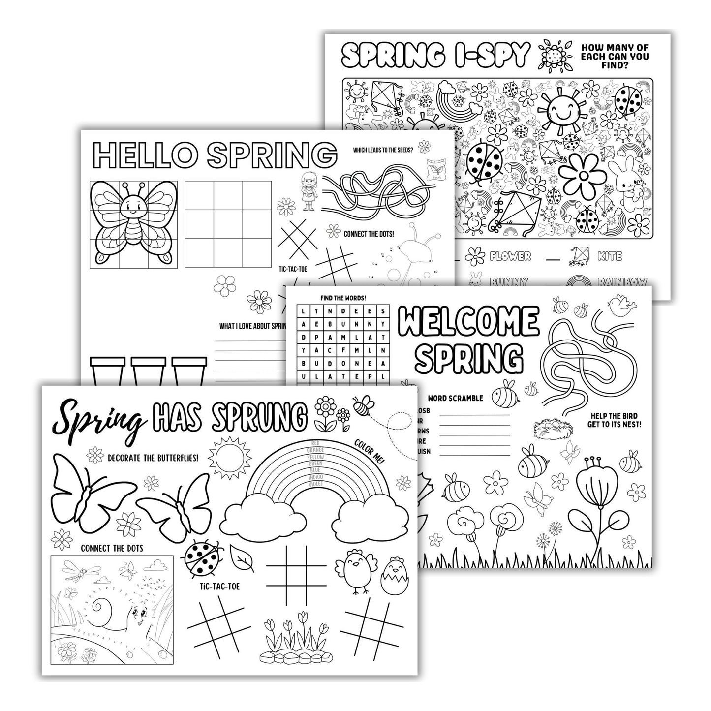 Printable Spring Activity Placemats
