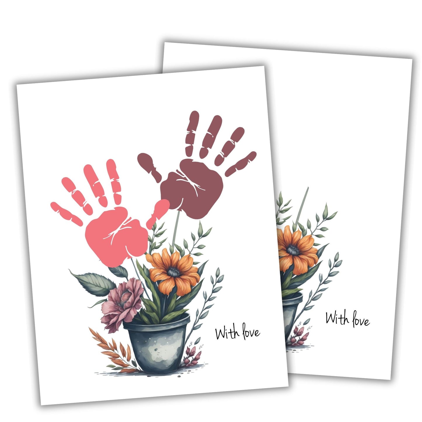 Printable With Love Flower Pot Handprint Art