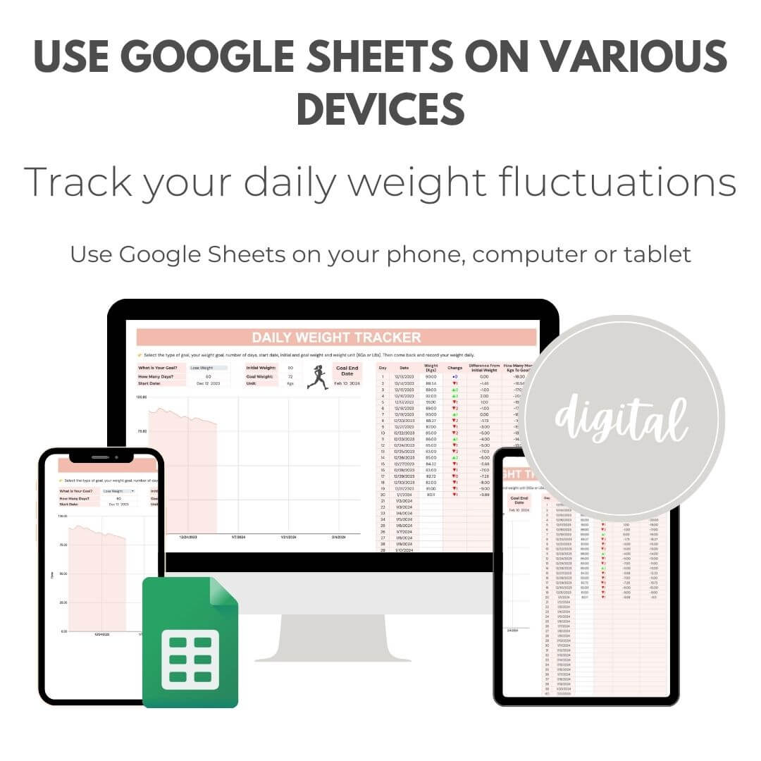 Daily Weight Tracker Spreadsheet