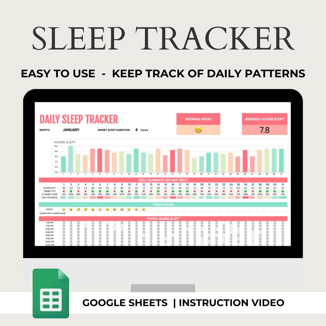 Printable Daily Sleep Tracker Spreadsheet