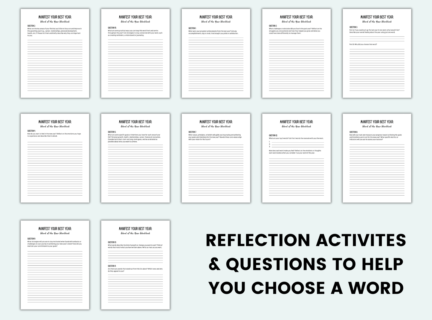 Printable Word Of The Year Workbook