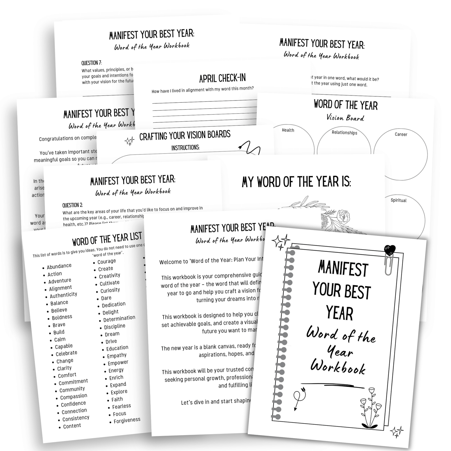 Printable Word Of The Year Workbook