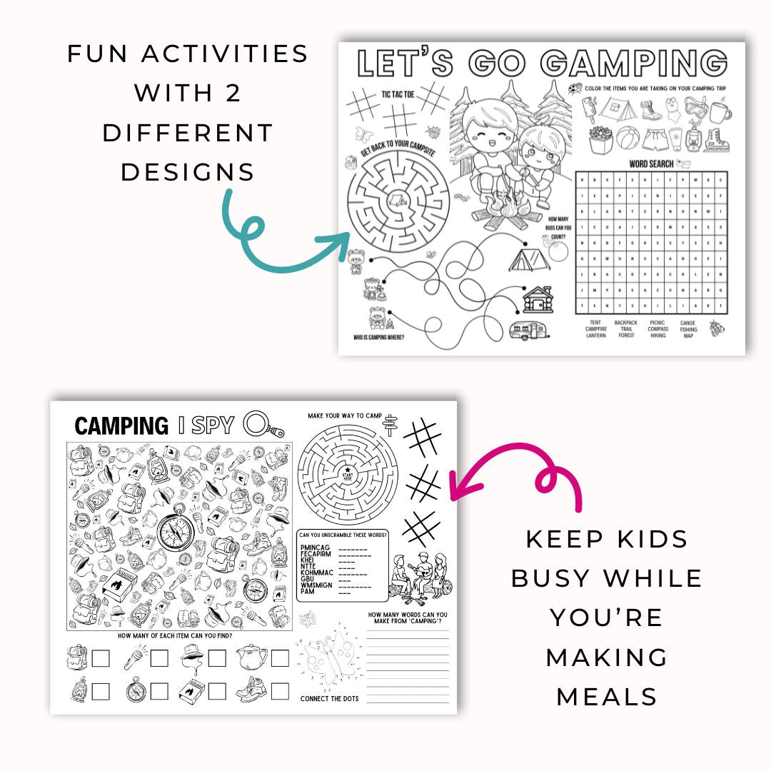 Printable Camping Activity Placemats