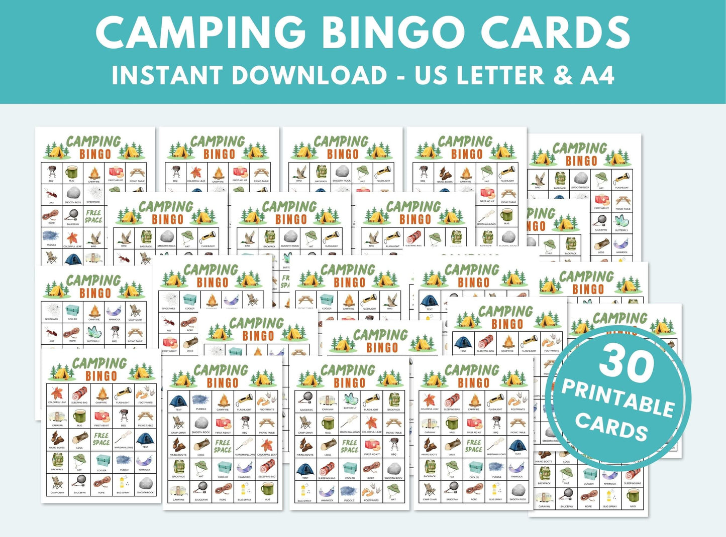 Printable Camping Bingo Game